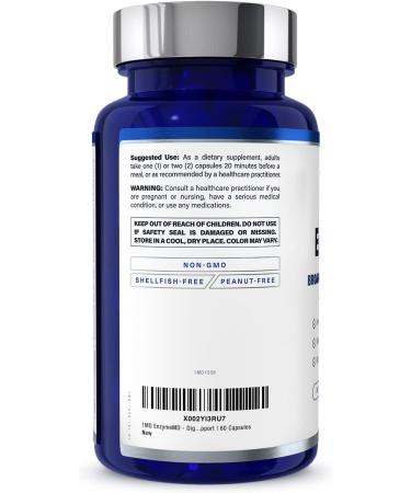 1MD EnzymeMD Digestive Enzymes Supplement - 18 Plant-Based Enzymes - Gas & Bloating Support - 60 Capsules - Buy Online on GoSupps.com