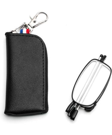 MMOWW Foldable Anti-Blue Light Reading Glasses for Men & Women - Telescopic & Zippered Keychain - Black (+2.0 Magnification) - Buy Online on GoSupps.com