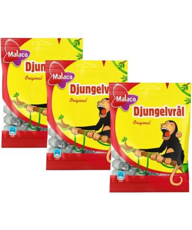 ScandiKitchen Malaco Djungelvral Salty Liquorice 3x80g - Buy Online on GoSupps.com