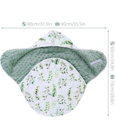 Ultra Thick Swaddle Blanket with Hat | Newborn Bunting Bag for Stroller, Baby Carrier, High Chair | Green Leaves Print | 0-6 Months - Buy Online on GoSupps.com