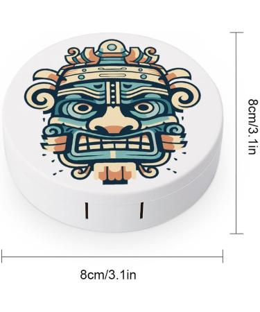 Shop Mayan Tribal Mask Contact Lens Travel Kit | Portable Cute Contact Box with Mirror - Perfect for Daily Outdoor Use - Buy Online on GoSupps.com