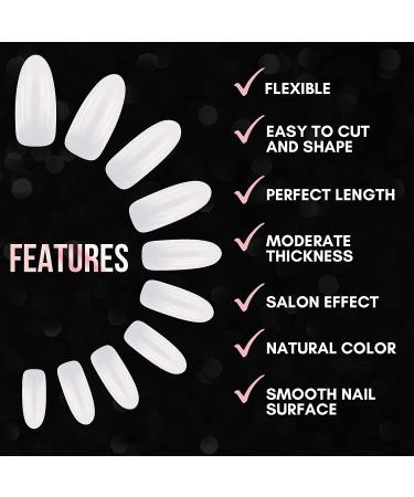 Makartt Oval Press On Nails - 500pcs Full Cover Acrylic Nail Tips in 10 Sizes - A-04 Natural Round Design - Buy Online on GoSupps.com