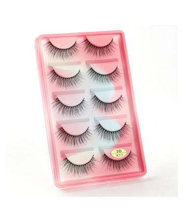 UAMOU 10/50/100 Boxes Mink Eyelashes Fluffy 3D Mink Lashes Makeup Natural Long Volume False Eyelashes Bulk Faux Cils Custom Cheerfully (Color : 5 Pairs X17CS Size : 10 Boxes)