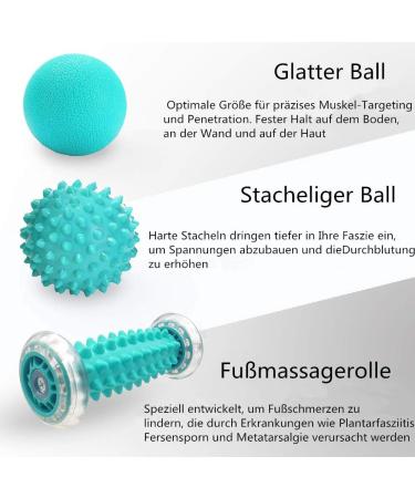 Emwel Massage Ball Set - Foot Roller & Hedgehog Balls for Plantar Fasciitis Relief Stress Reduction & Relaxation - Ship Internationally - Buy Online on GoSupps.com