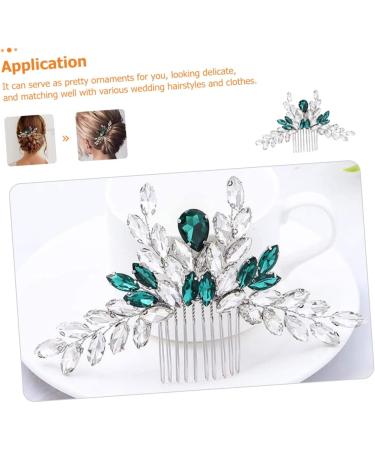 Beatifufu Bridal Comb Green Hair Accessories Hair Side Comb Bride Hair Insert Comb Bride Rhinestone Hair Comb Bride Hair Comb Bridal Hair Accessories Wedding Hair Comb - Buy Online on GoSupps.com