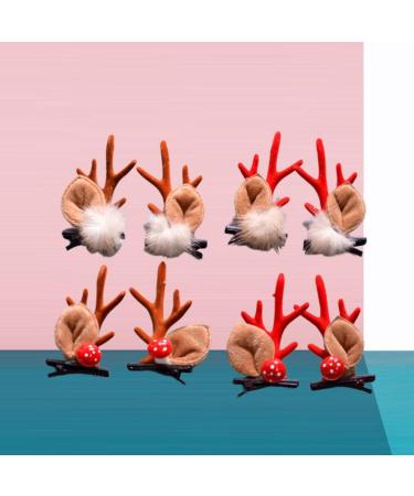 Lurrose 4 Couple Christmas Hair Clips - Reindeer Antlers & Bobble Ball Hair Jewelry for Holiday Parties and Gifts - Buy Online on GoSupps.com