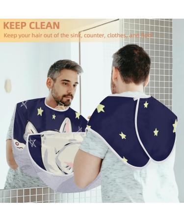 Cat Star Beard Bib Apron | Non-Stick Waterproof Hair Catcher for Men | Grooming Cape with Suction Cups | Perfect Gifts for Men - Buy Online on GoSupps.com