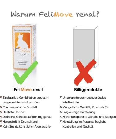 Felimove Dreier-Set Renal for Cats (3 x 60 ml) - Kidney Support Supplement with Chitosan EPA DHA & Herbal Ingredients - Buy Online on GoSupps.com
