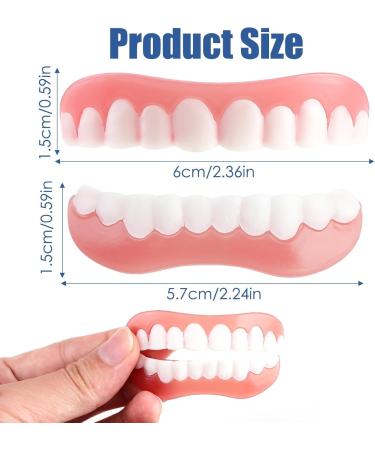 Flipped Warm Fake Teeth - 2 Pairs Cosmetic Veneers Snap-On for Women | International Shipping - Buy Online on GoSupps.com