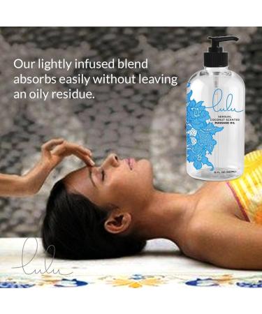 Lulu Massage Oil with Fractionated Coconut Oil - 16 Ounce | Best Coconut Massage Oil for Relaxation & Hydration - Buy Online on GoSupps.com