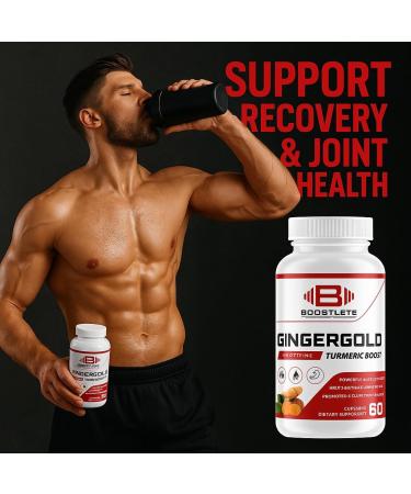 GingerGold Turmeric Boost with BioPerine Organic Turmeric & Ginger Supplement for Joint Support Healthy Digestion & Overall Wellness 60 Capsules - Buy Online on GoSupps.com