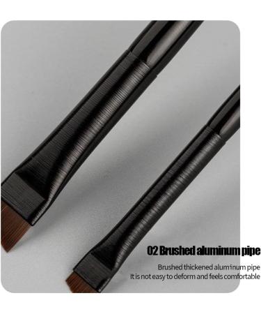 2 set of Eyebrow Brush Professional Eyeliner Brushes Portable Small Angled Women Makeup Tool Waterproof Reusable Cosmetic Tools Style 1 2 set of (Style 1) - Buy Online on GoSupps.com