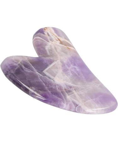 Verdant Touch Heart-Shaped Scraping Board | Amethyst Gua Sha Massage Tool for Face Shoulder Leg Belly Back - International Shipping Available - Buy Online on GoSupps.com