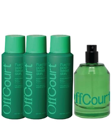 OffCourt - Fig Leaves + White Musk Scent Deodorant Body Spray (3 Pack) and Fragrance Bundle