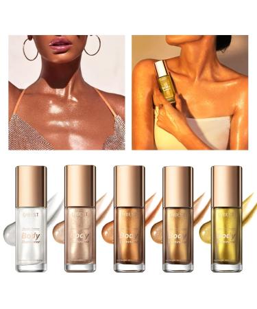2-Pcs Waterproof Body Shimmer Oil Set - Rose Gold & Glistening Bronze Glow | Face & Body Highlight Illuminator 80ml - Buy Online on GoSupps.com