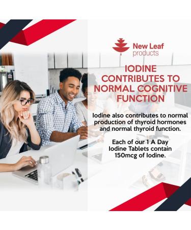 Iodine Tablets 150mcg 180 Vegan High Strength | Natural Source of Iodine | 6 Month Supply | GMO Free - Made in UK by New Leaf - Buy Online on GoSupps.com