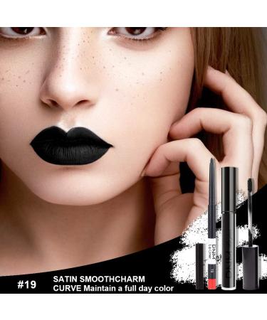 Black Matte Lip Liner and Lipstick Set | Long Lasting Waterproof Formula | Dark Lip Makeup Kit (#19) - Buy Online on GoSupps.com