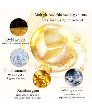 24K Gold Eye Mask - 60 pcs Korean Collagen Under Eye Patches | Reduce Puffy Eyes, Dark Circles & Wrinkles | Anti-Aging Eye Treatment - Buy Online on GoSupps.com