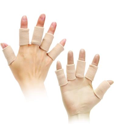Senkary 20 Pc Finger Sleeves Protectors Thumb Brace Support for Pain Relief - Beige - Buy Online on GoSupps.com