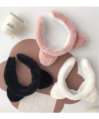 Cat Ears Plush Headband - Simple and Cute Wide-Brimmed Headband for Girls in Black - Buy Online on GoSupps.com