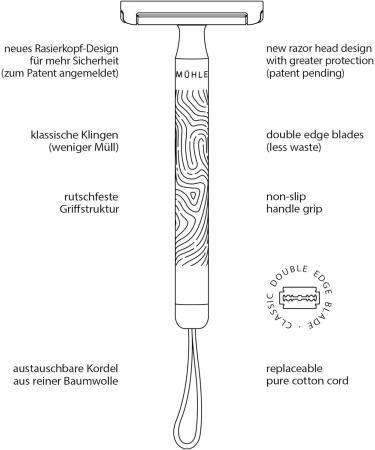 M hle Companion Razor - Unisex Safety Razor in Metal Rose Gold - Sustainable Shaving with Sand-Colored Cord - International Shipping Available - Buy Online on GoSupps.com