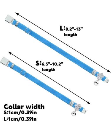 Personalized Sky Blue Cat Collar with Name & Phone Number - Engraved with Bell for Safety | International Shipping Available - Buy Online on GoSupps.com