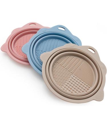 kmobruzy Foldable Silicone Makeup Brush Cleaning Bowl Portable Cleaning Tool for Puff Sponge Brushes Bowl Washing Sponge Cosmetic Mat Cleaning Gadget Cleaning Blue - Buy Online on GoSupps.com