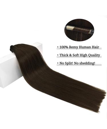 Doores Clip In Extensions - Real Remy Human Hair Dark Brown 50cm 20 Inch 120g 7 Pieces - Thick Natural Hair Extensions #2 - Buy Online on GoSupps.com