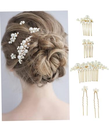 MAGICLULU 1 Set Bride Wedding Hairpin Pearl Bun Hairpin Bride Hair Accessory Wedding Hair Comb Pearl Hair Side Comb Pearl Hair Comb Wedding Headdress Bride Hair Fork Pearl Hairpin - Buy Online on GoSupps.com