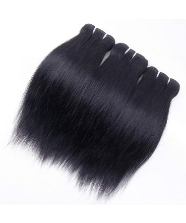 Brazilian Straight Human Hair Bundles with T Part Closure - 10A Unprocessed Virgin Short Bob Hair Bundles with Hand-Tied Lace Closure 10 10 10+10 - Buy Online on GoSupps.com