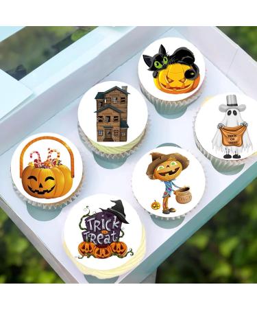 24 x Pre-Cut Halloween Mix 18 Edible Stand up Wafer/Rice Paper Cupcake Toppers Birthday Kids Children Trick Or Treat Party Cake Decorations - Buy Online on GoSupps.com