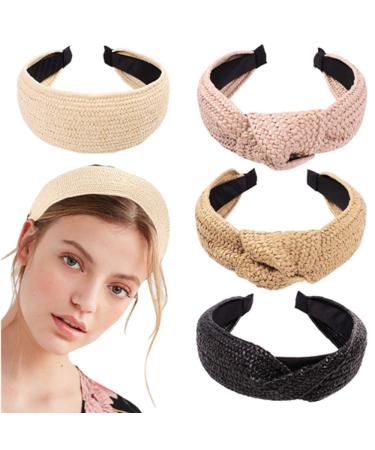 Women s Fashion Twisted Knot Wide Hand Knitted Headbands - Summer Retro Elegant Hairbands (4pcs) | International Shipping - Buy Online on GoSupps.com