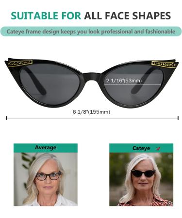 Eyekepper Cateyes Women Full Tinted Reading Glasses - Stylish Sunshine Readers with Gray Lens (2.50) - International Shipping Available - Buy Online on GoSupps.com