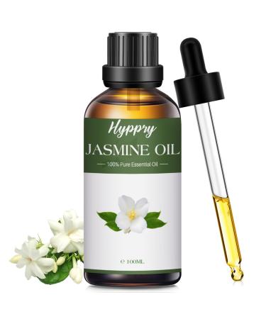 100ml Jasmine Essential Oil 100% Pure Natural with Dropper - Jasmine Oil Floral Essential Oils for Diffusers for Home Aromatherapy Candle Making Skin & Hair Care