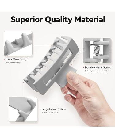 NLUS Large Hair Claw Clips 8 Pack - Strong Hold Matte Hair Clips for Women - 2 Styles Banana Square Jaw Clips - Ideal for Thick and Thin Hair - Light Grey, Brown, Khaki, Black - Buy Online on GoSupps.com