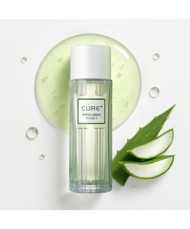 Cure Phyto Green Toner Essence with Aloe Vera & Green Tea Soothing Korean Face Toner for Sensitive Skin Alcohol-Free Hydrating Formula 4.4 fl oz. Kim Jeong Moon Aloe