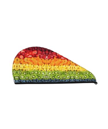 Fruit Rainbow Coral Velvet Dry Hair Cap Unisex Wet Towel Wrap The Ideal Bathroom Pool Party Beach and Home Accessory