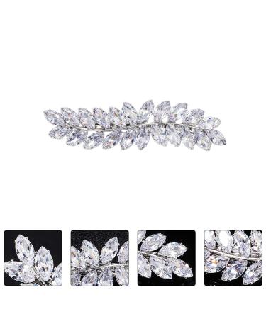 Beaupretty Rhinestone Leaf Hair Clip - Crystal Diamond Wedding Hair Barrette for Women - Silver Bridal Hair Accessory - Buy Online on GoSupps.com