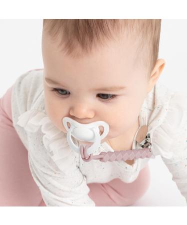 BooginHead Silicone Pacifier Clip 2-Pack - Rose & Cream Baby Pacifier Holder - Buy Online on GoSupps.com