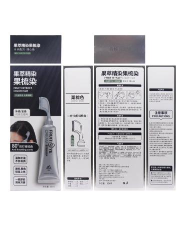 Natural Plant Extract Hair Dye Essence - Chestnut Brown Fruit Essence Hair Dyeing Comb for All Hair Types - Instant & Easy Application - Buy Online on GoSupps.com