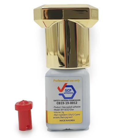 Sky Gold Glue Fast Eyelash Extension 5ml - Sensitive Skin Adhesive 3-4s Fast Drying 3-4 Weeks Retention No Fume - TUBeauty - Buy Online on GoSupps.com