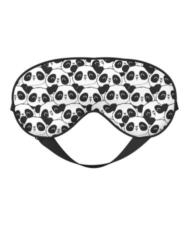 Panda Bear Sleep Mask Double-Sided Eye Mask Soft Adjustable Sleeping Eye Covers for Sleeping Perfect Shading Reduce Eye Edema
