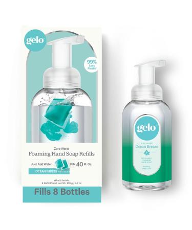 Gelo Foaming Hand Soap Value Pack | 80oz Refill + Reusable Bottle (Sea Mist Mineral & Freesia)