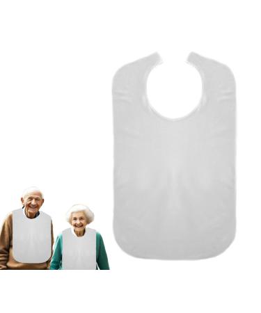 Cre9tive Bib for Adults Bib Bib Eating Apron Seniors Waterproof White
