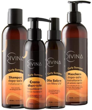 Kit Curly Summer a complete treatment perfect for the summer for wavy curly super curly afro hair by Divina BLK 4 products - Buy Online on GoSupps.com