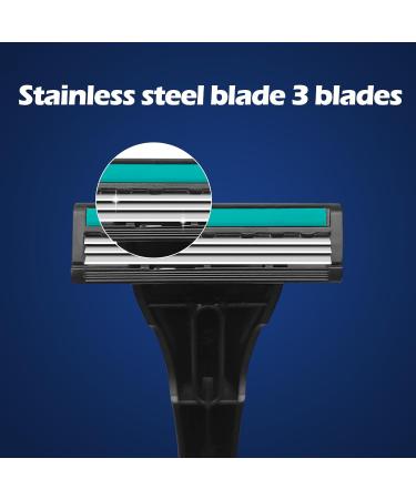 Buy Kheoxusa 3 Blade Disposable Razors - 50 Pack Individually Wrapped for Hotel Airbnb & Travel - Buy Online on GoSupps.com