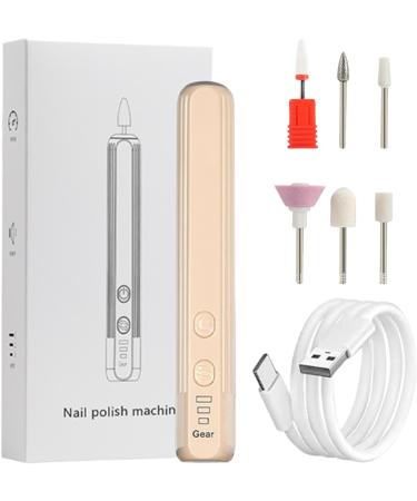 Goowafur Electric Nail Drill Kit | Electric Polishing Set with Nail Drill - Compact Portable Design Nail Drill Kit Hand Foot Care Tool for Acrylic Gel Nails Home Salon Use Khaki English Version - Buy Online on GoSupps.com
