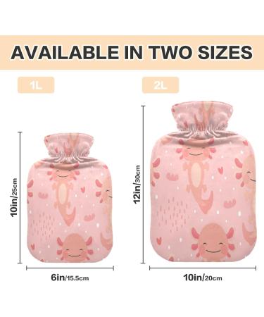 Axolotl Hot Water Bottle 1L - Soft Plush Fish Pattern - Winter Warmer for Kids & Adults - Buy Online on GoSupps.com