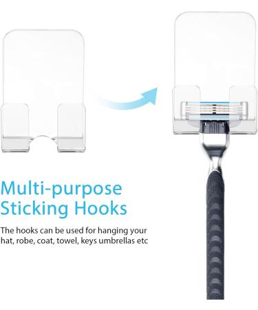 MIKIKIT 3-Pack Transparent Shower Razor Holder with Suction - No Punching Acrylic Bracket for Easy Mounting - Buy Online on GoSupps.com