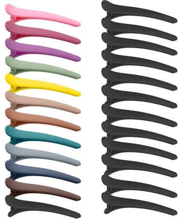 24 pieces of hair clips combi clip compartment clamps hairdresser accessories crocodile hair clips made of plastic hairdresser requirement for women (mixed color) - Buy Online on GoSupps.com